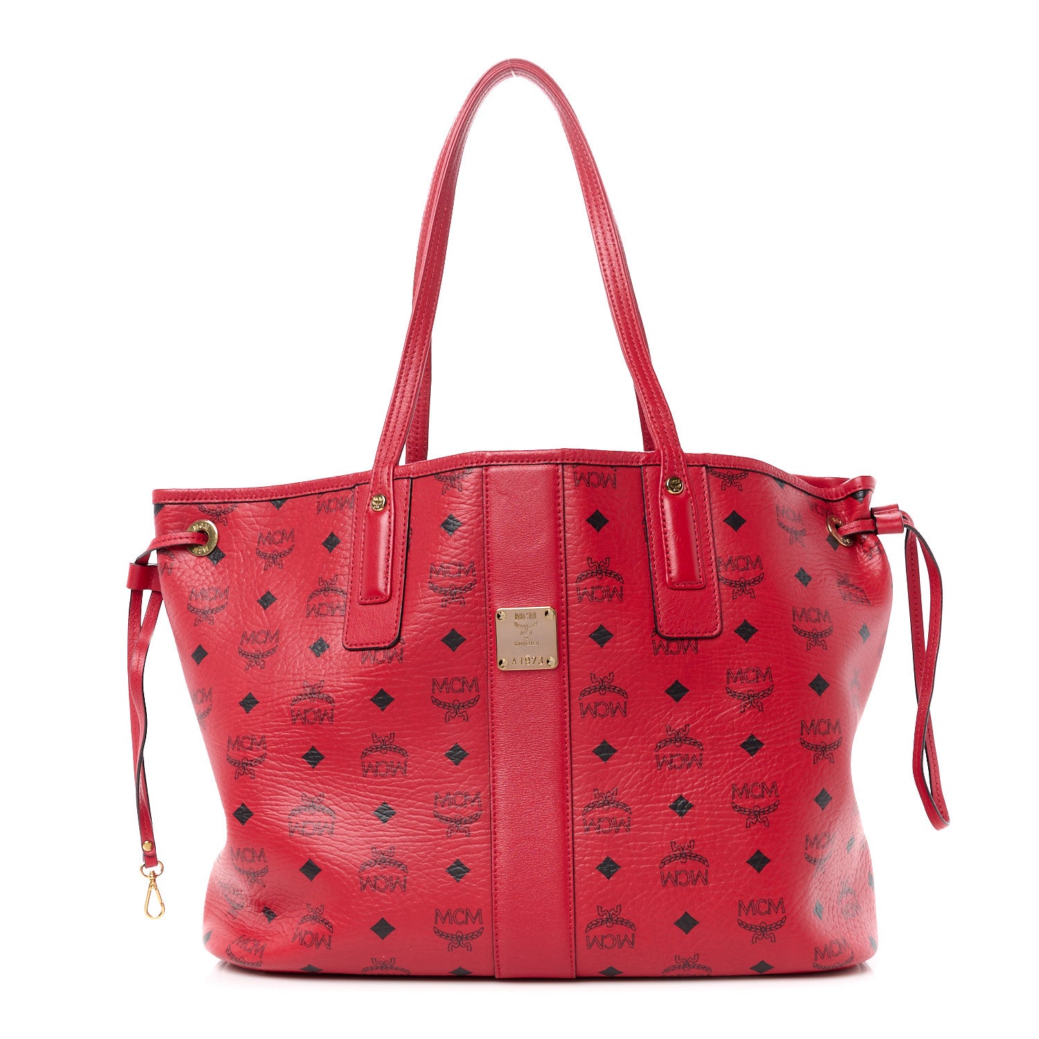MCM Visetos Medium Liz Reversible Shopper Tote Ruby Red 1 of 20