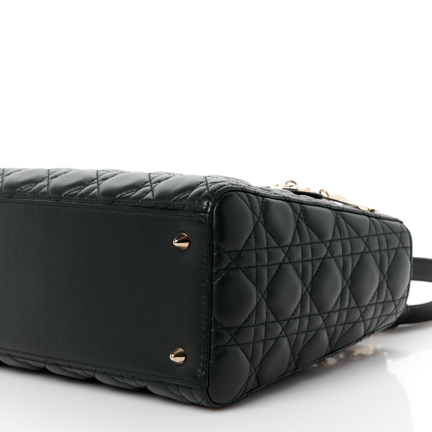 Christian Dior Lambskin Cannage Medium Lady Dior Black 10 of 10