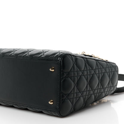 Christian Dior Lambskin Cannage Medium Lady Dior Black 10 of 10