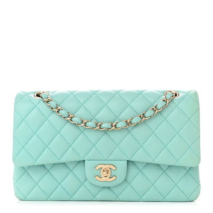 Chanel Caviar Quilted Medium Double Flap Light Blue 1 of 14