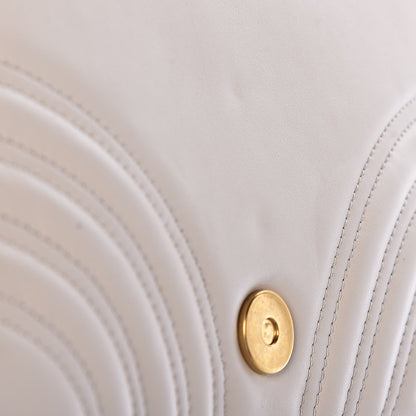 Gucci Calfskin Matelasse Pearly GG Marmont Chain Belt Bag Mystic White 10 of 11