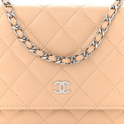 Chanel Caviar Quilted Wallet on Chain WOC Beige Clair 9 of 11