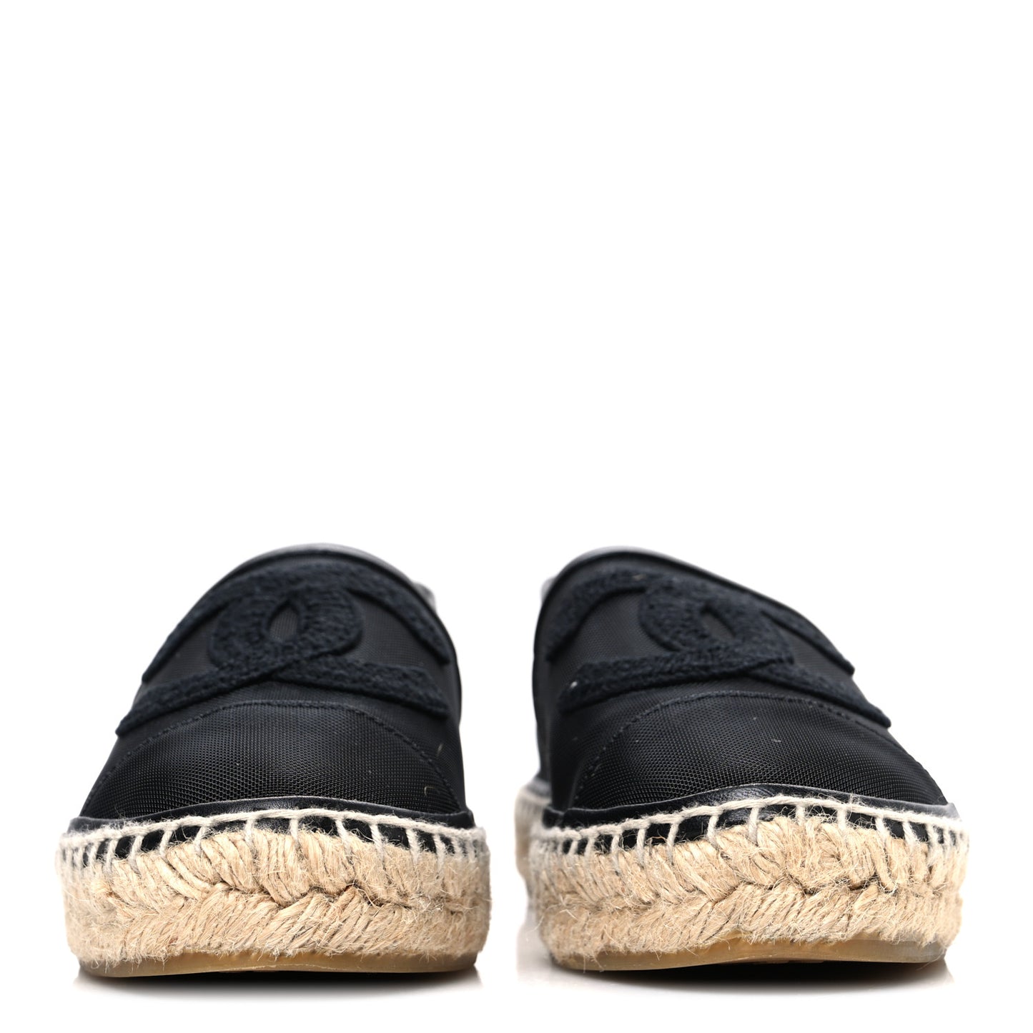 Mesh Grosgrain CC Espadrilles 38 Black