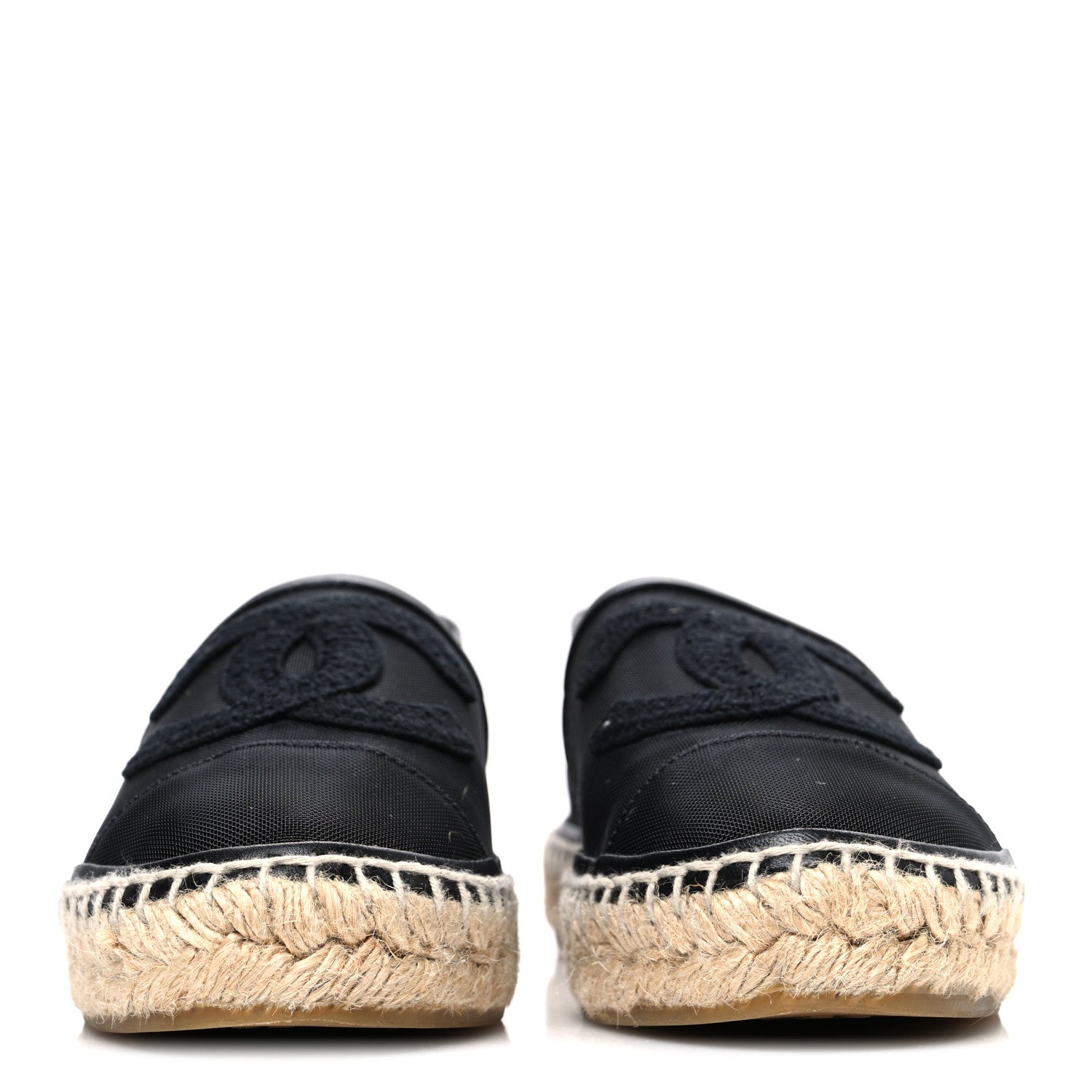 Chanel Mesh Grosgrain CC Espadrilles 38 Black 3 of 10