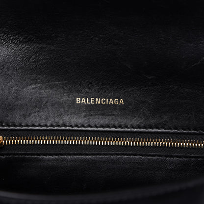 Balenciaga Shiny Box Calfskin Small Hourglass Top Handle Bag Black 8 of 9