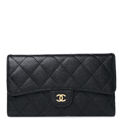 Chanel Caviar Quilted Large Flap Wallet Black 1 of 21