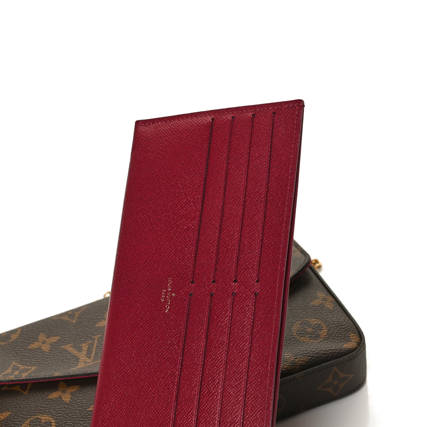 Louis Vuitton Monogram Pochette Felicie Chain Wallet Fuchsia 12 of 12