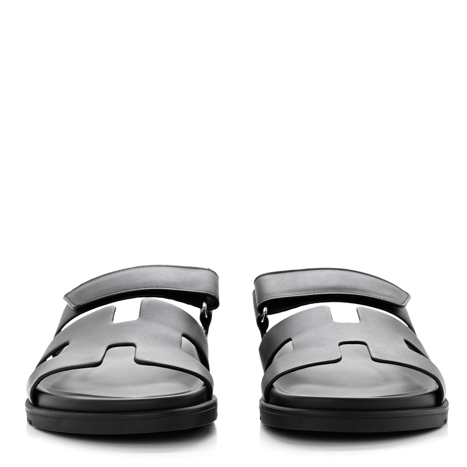 Hermes Calfskin Womens Chypre Sandals 40.5 Black 2 of 9