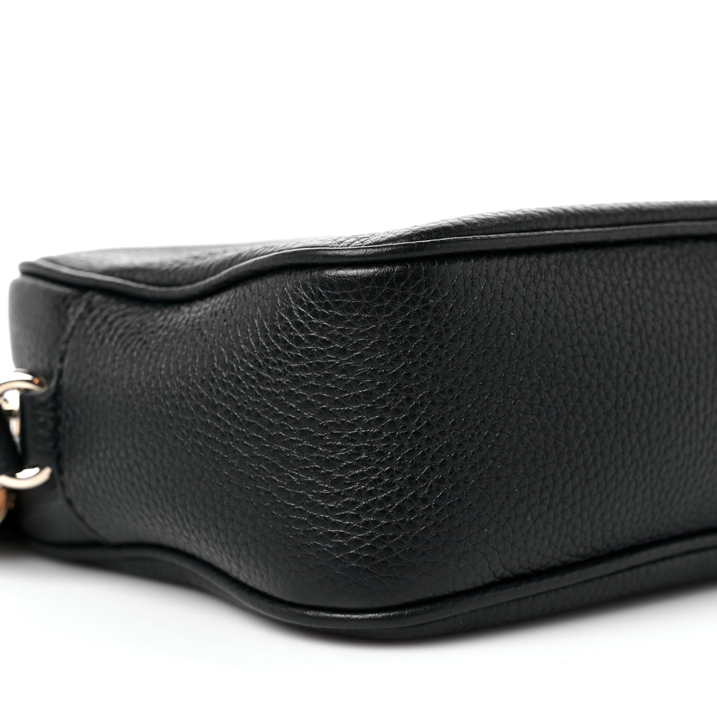Pebbled Calfskin Small Soho Disco Bag Black