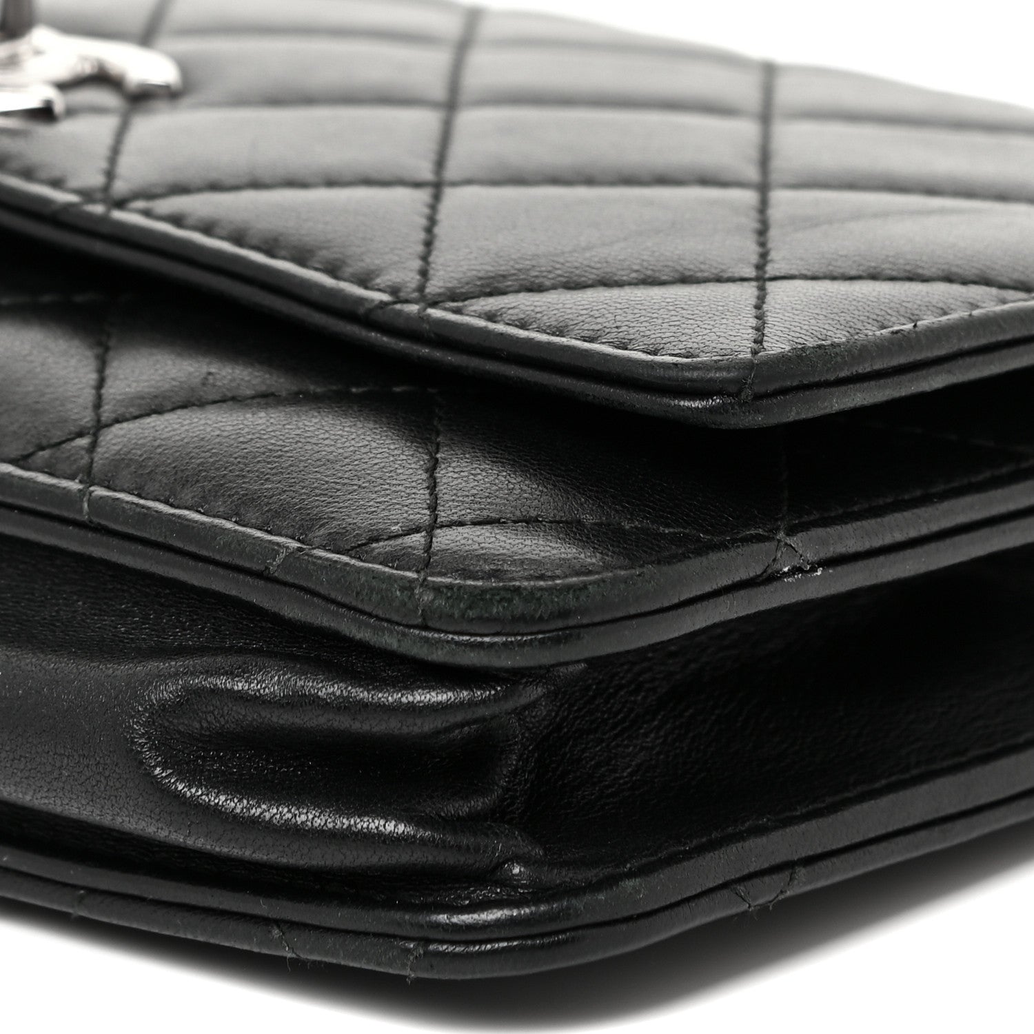 Chanel Lambskin Quilted Trendy CC Wallet On Chain WOC Black 10 of 22