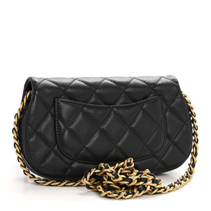 Chanel Calfskin Quilted Coco Mail Clutch With Chain Black 3 of 12
