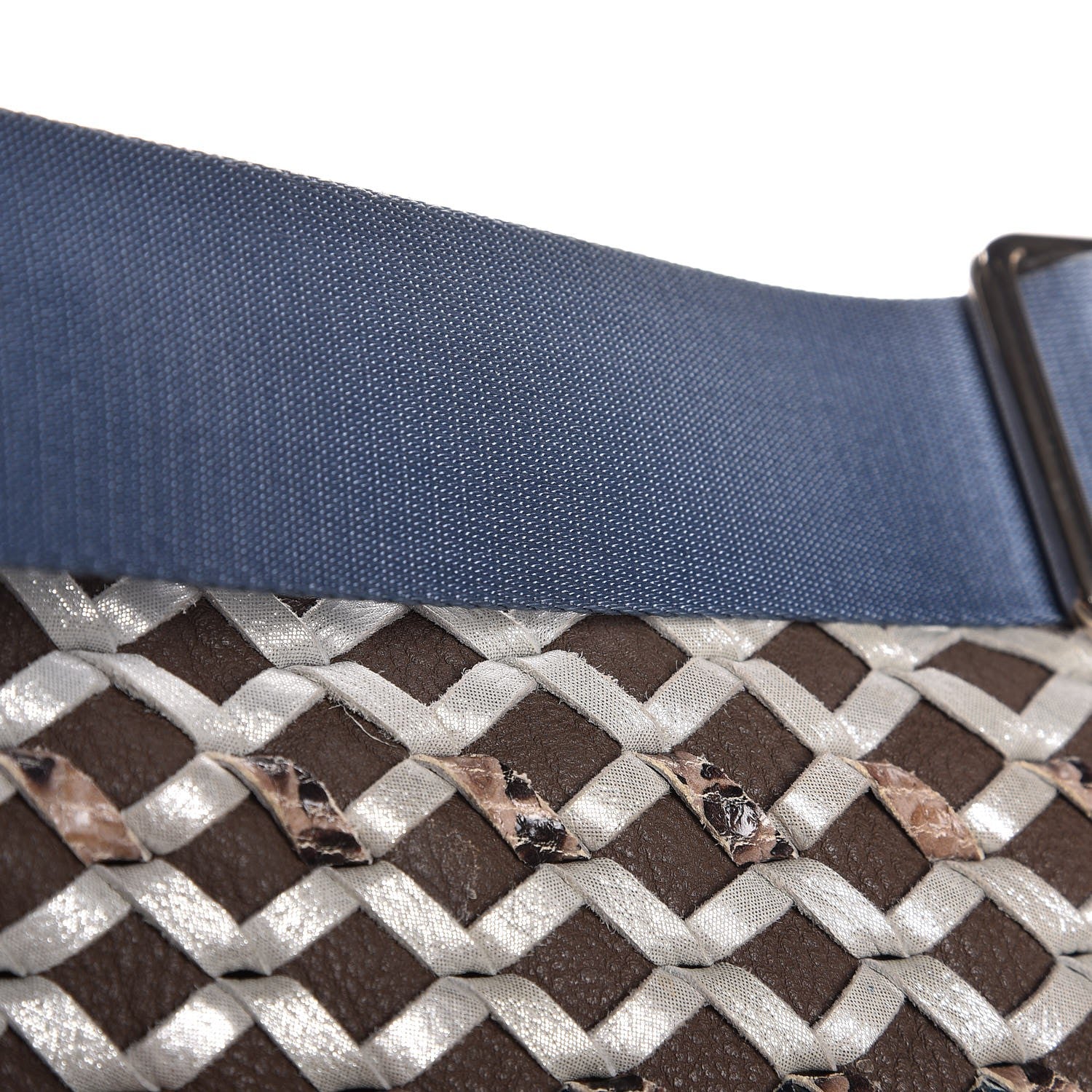 Marc Jacobs Calfskin Woven Large Boho Fringe Hobo Brown Grey 11 of 13