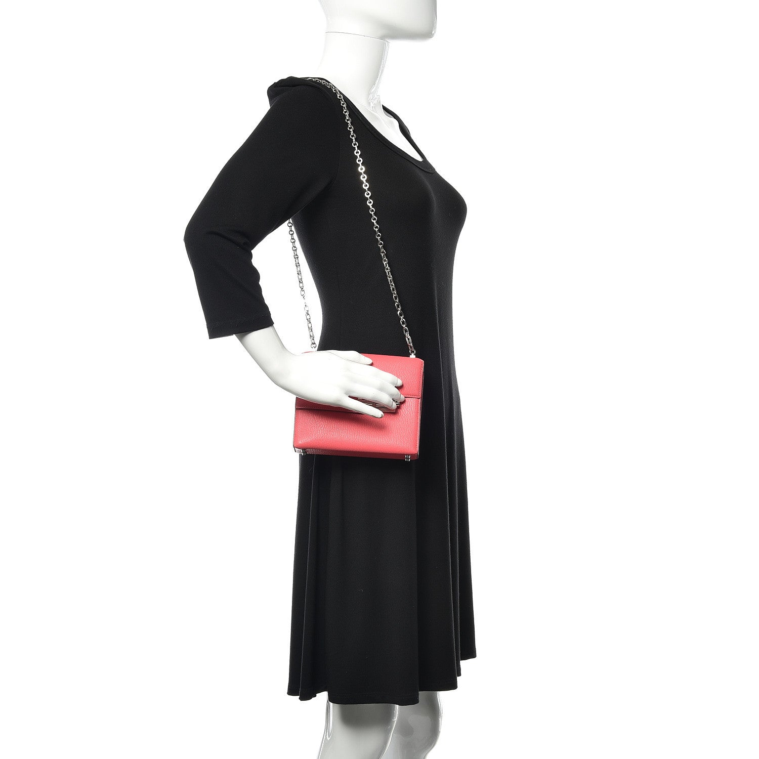 Hermes Chevre Chamkila Mini Verrou Chaine Bag Rose Lipstick 2 of 13