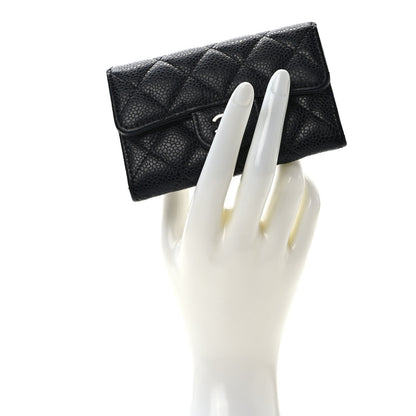 Chanel Caviar Quilted Flap Card Holder Wallet Black 2 of 7