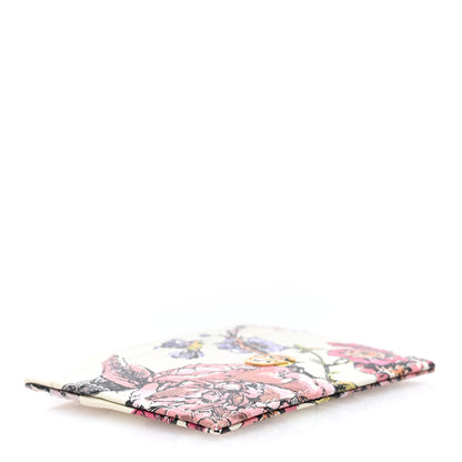 Christian Dior Calfskin Caro Floral Five-Slot Card Holder White Multicolor 4 of 7