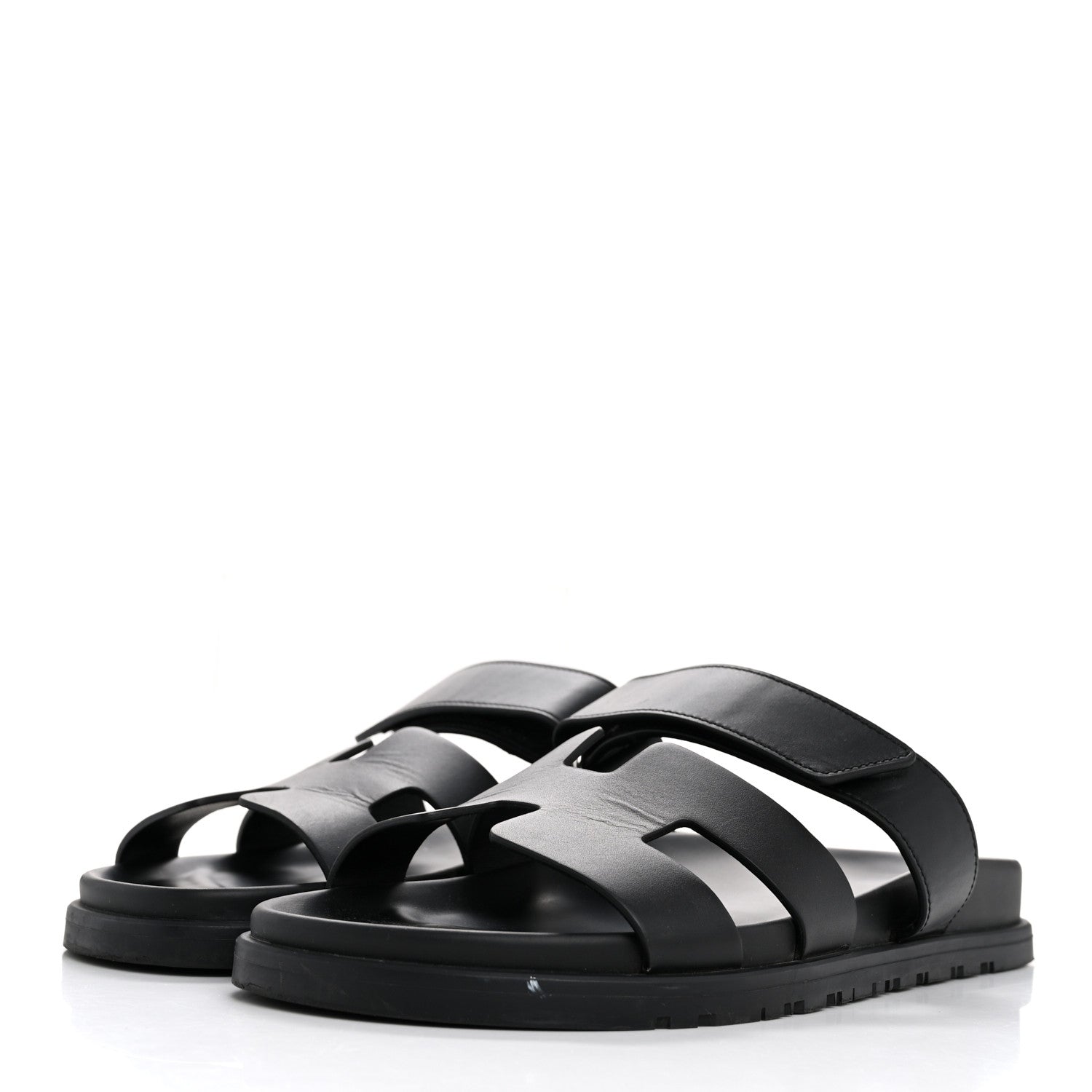 Hermes Calfskin Womens Chypre Sandals 39 Black 4 of 12