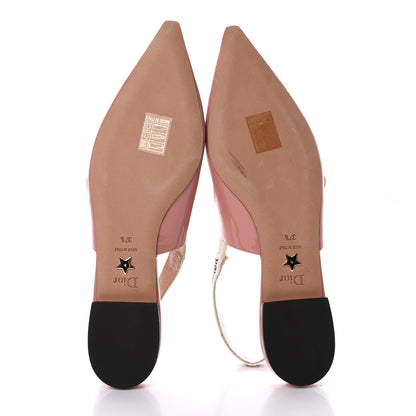 Christian Dior Patent Ribbon J'Adior Slingback Ballet Flats 37.5 Dusty Candy 5 of 9