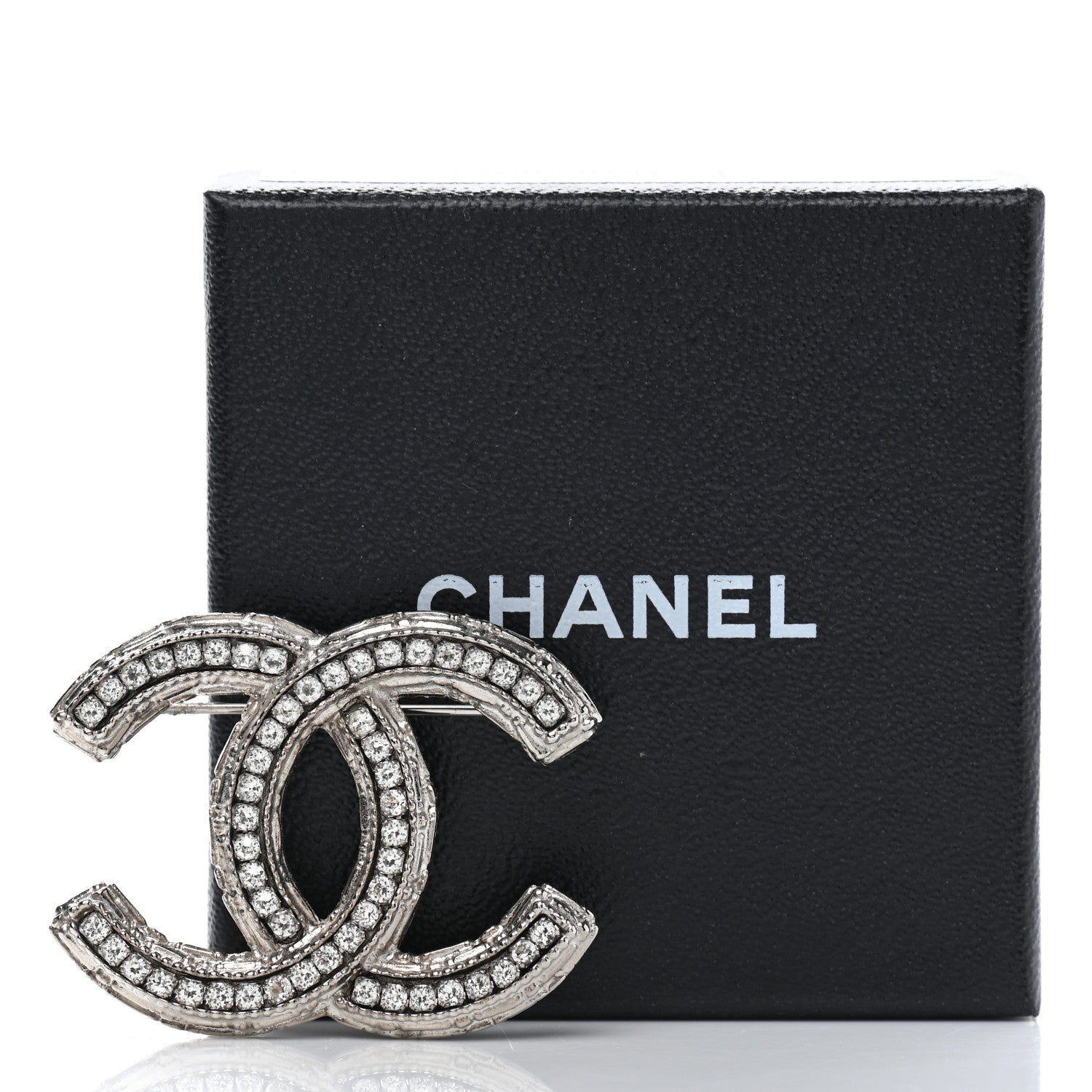 Chanel Crystal CC Brooch Silver 5 of 5