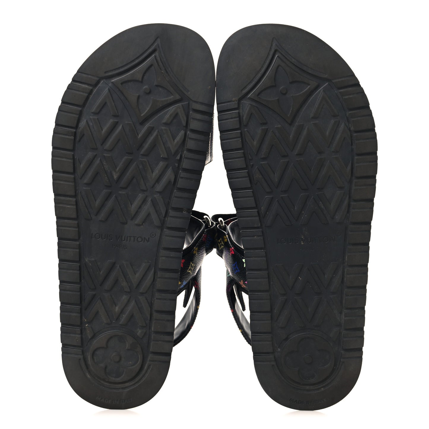 LV X TM Monogram Multicolor Sunset Flat Sandals 41 Black