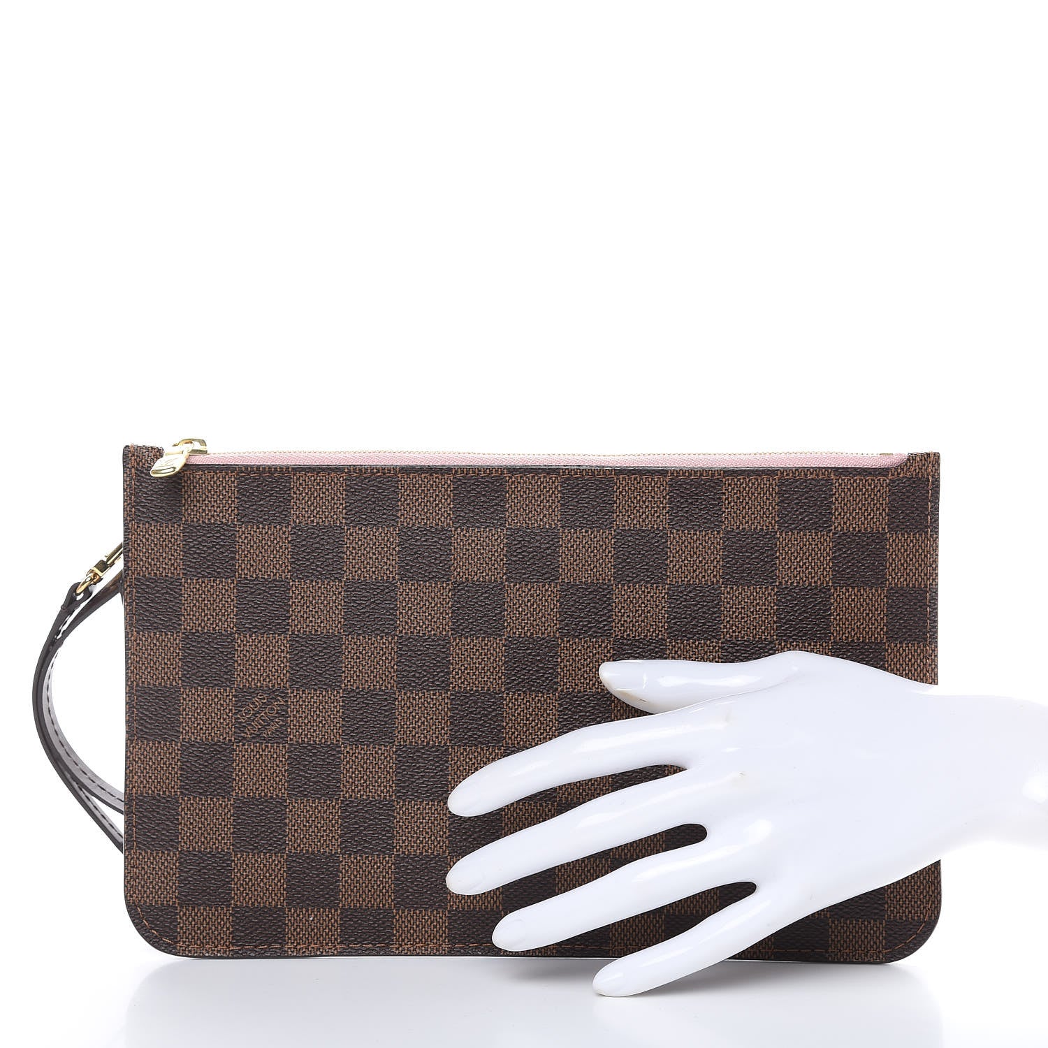 Louis Vuitton Damier Ebene Neverfull MM GM Pochette Rose Ballerine 2 of 10