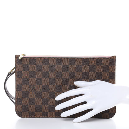 Louis Vuitton Damier Ebene Neverfull MM GM Pochette Rose Ballerine 2 of 10