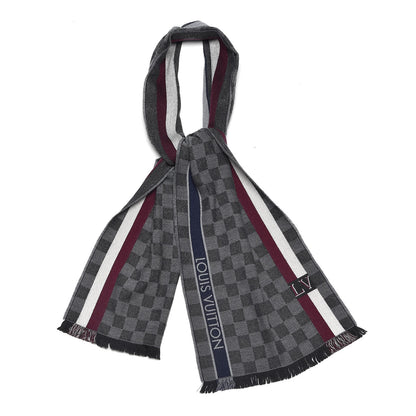 Louis Vuitton Wool Damier Messager Scarf Charcoal Grey 1 of 4