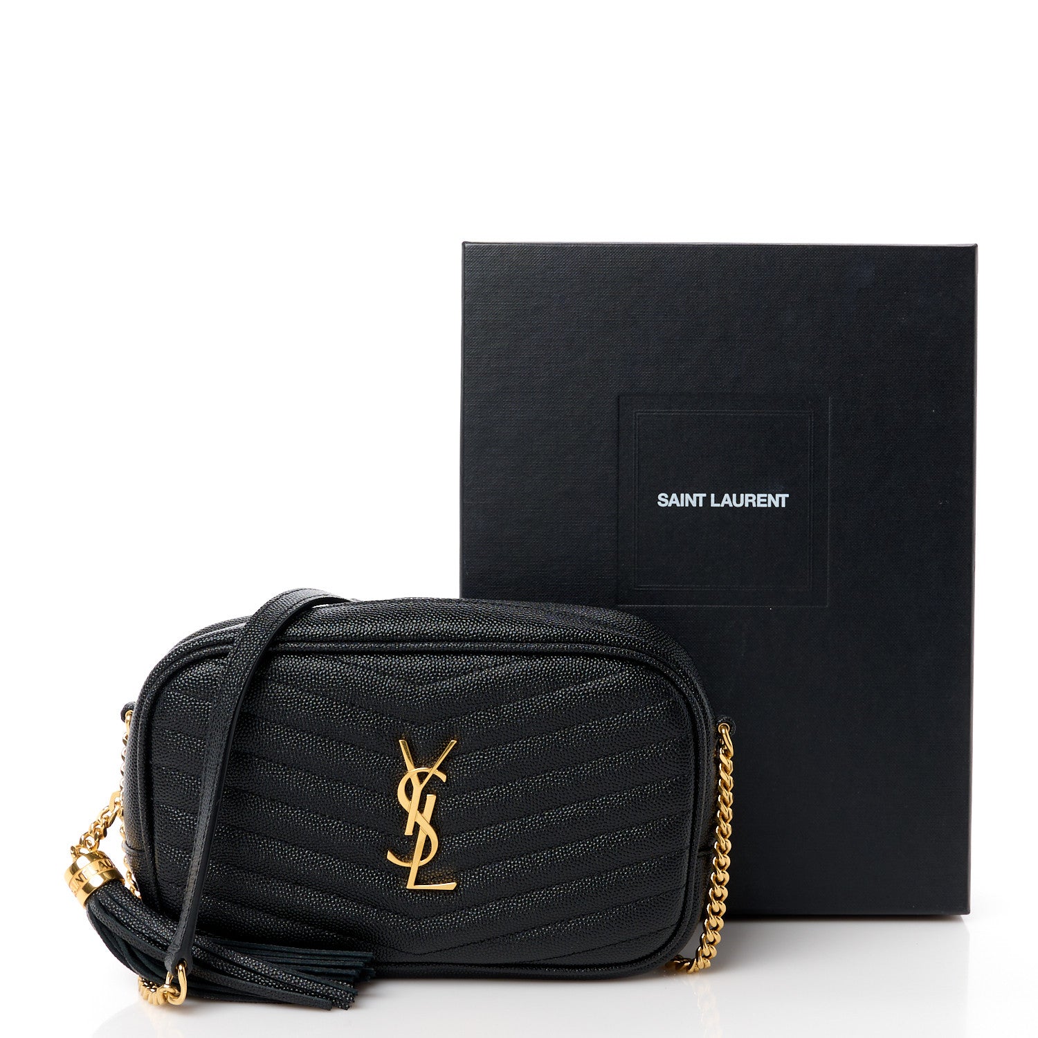 Saint Laurent Grain De Poudre Matelasse Monogram Mini Lou Camera Bag Black 12 of 12