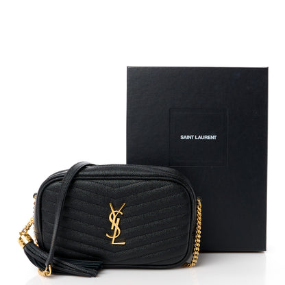 Saint Laurent Grain De Poudre Matelasse Monogram Mini Lou Camera Bag Black 12 of 12