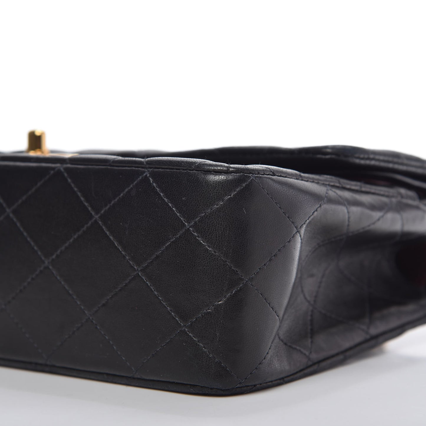 Lambskin Quilted Medium Double Flap Black