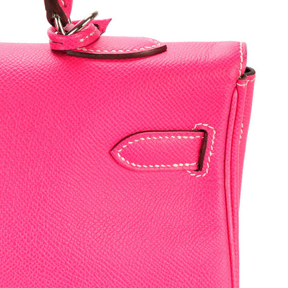 Hermes Epsom Candy Kelly Retourne 35 Rose Tyrien Rubis 4 of 23