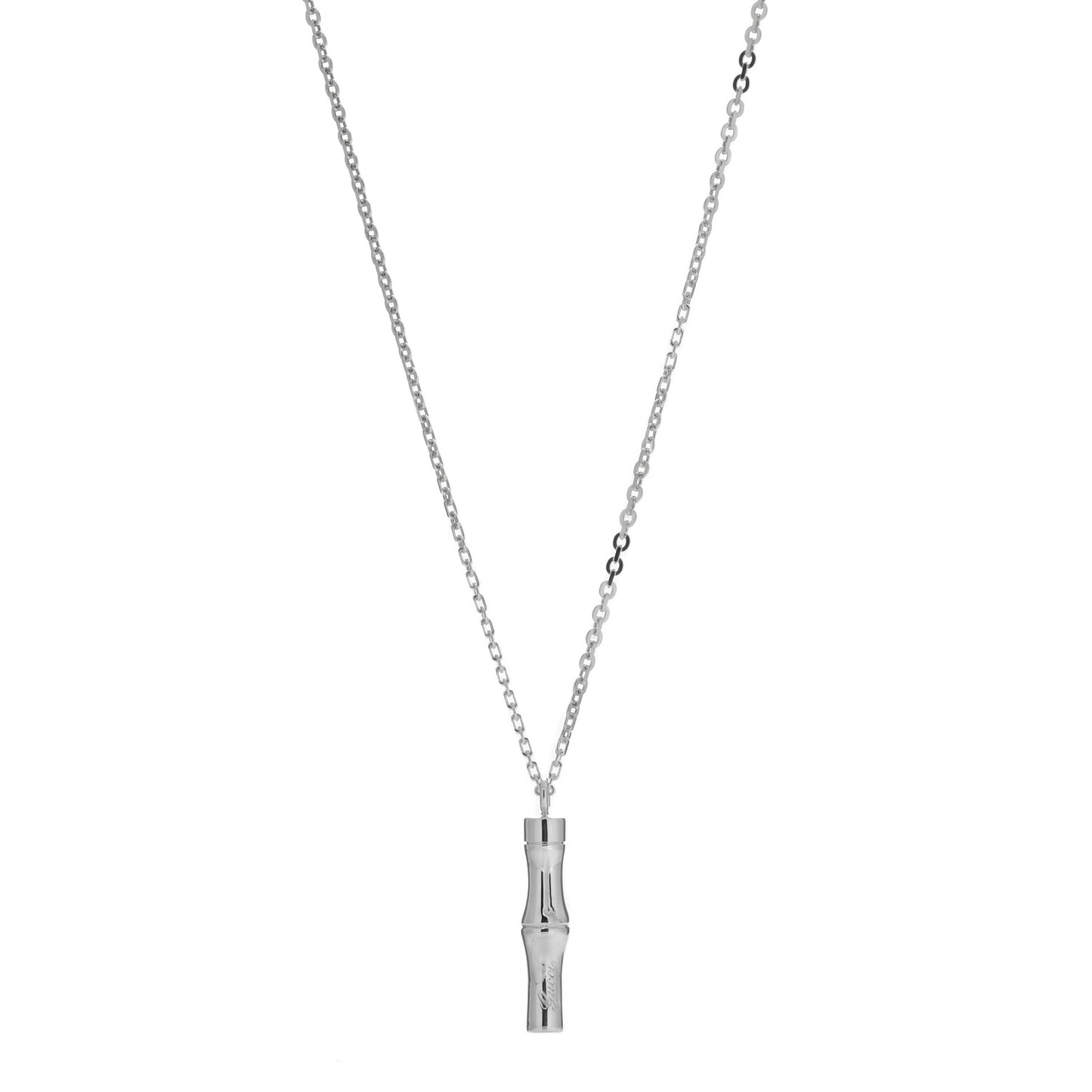 Sterling Silver Bamboo Pendant Necklace