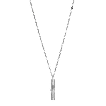 Gucci Sterling Silver Bamboo Pendant Necklace 1 of 4
