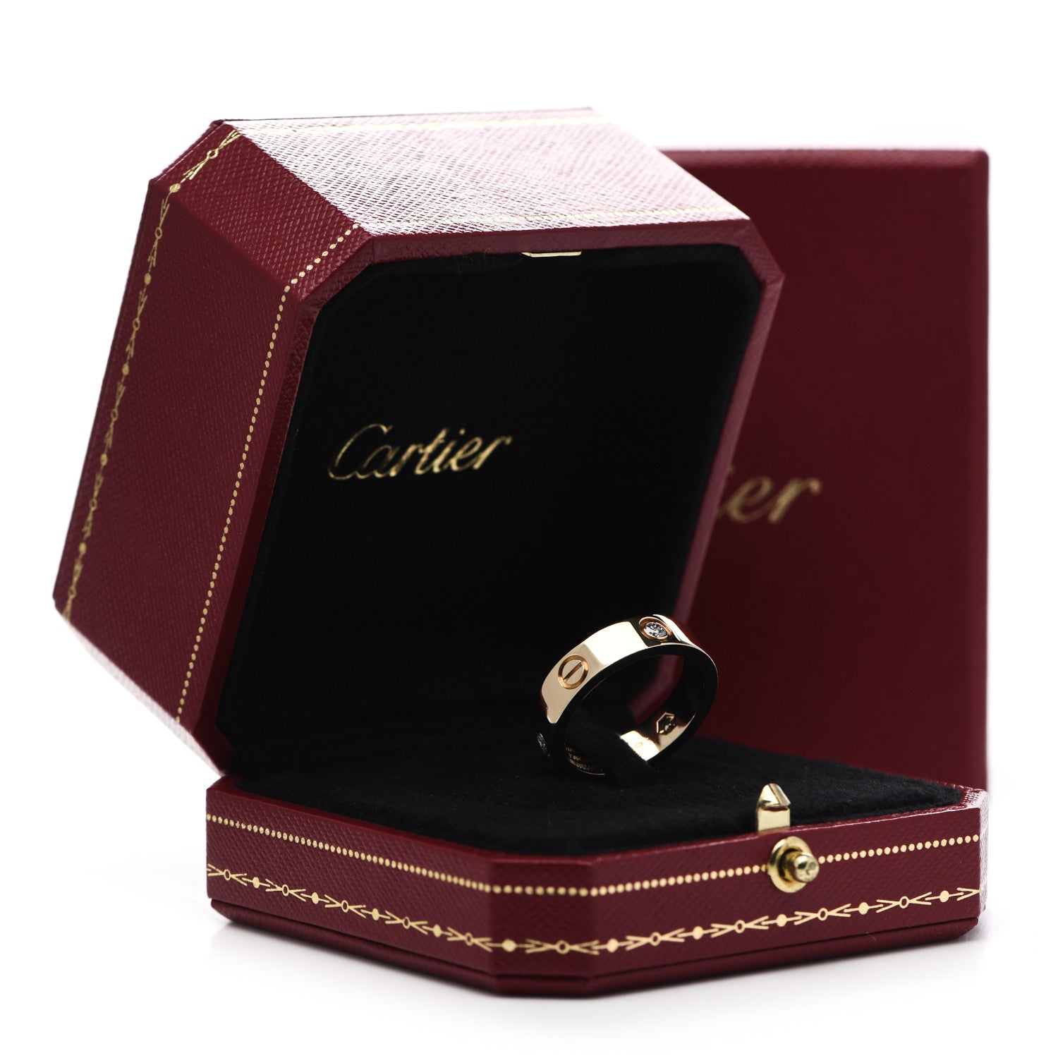 Cartier 18K Yellow Gold 3 Diamond 5.5mm LOVE Ring 60 9 6 of 6