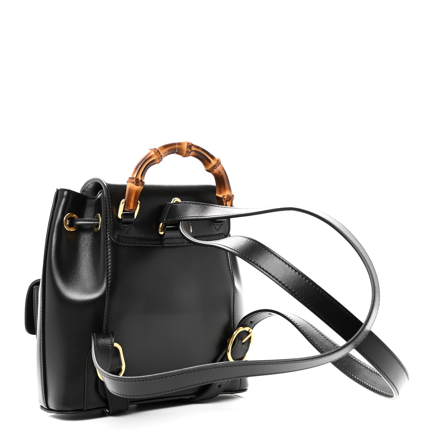 Gucci Calfskin Bamboo Backpack Black 3 of 11