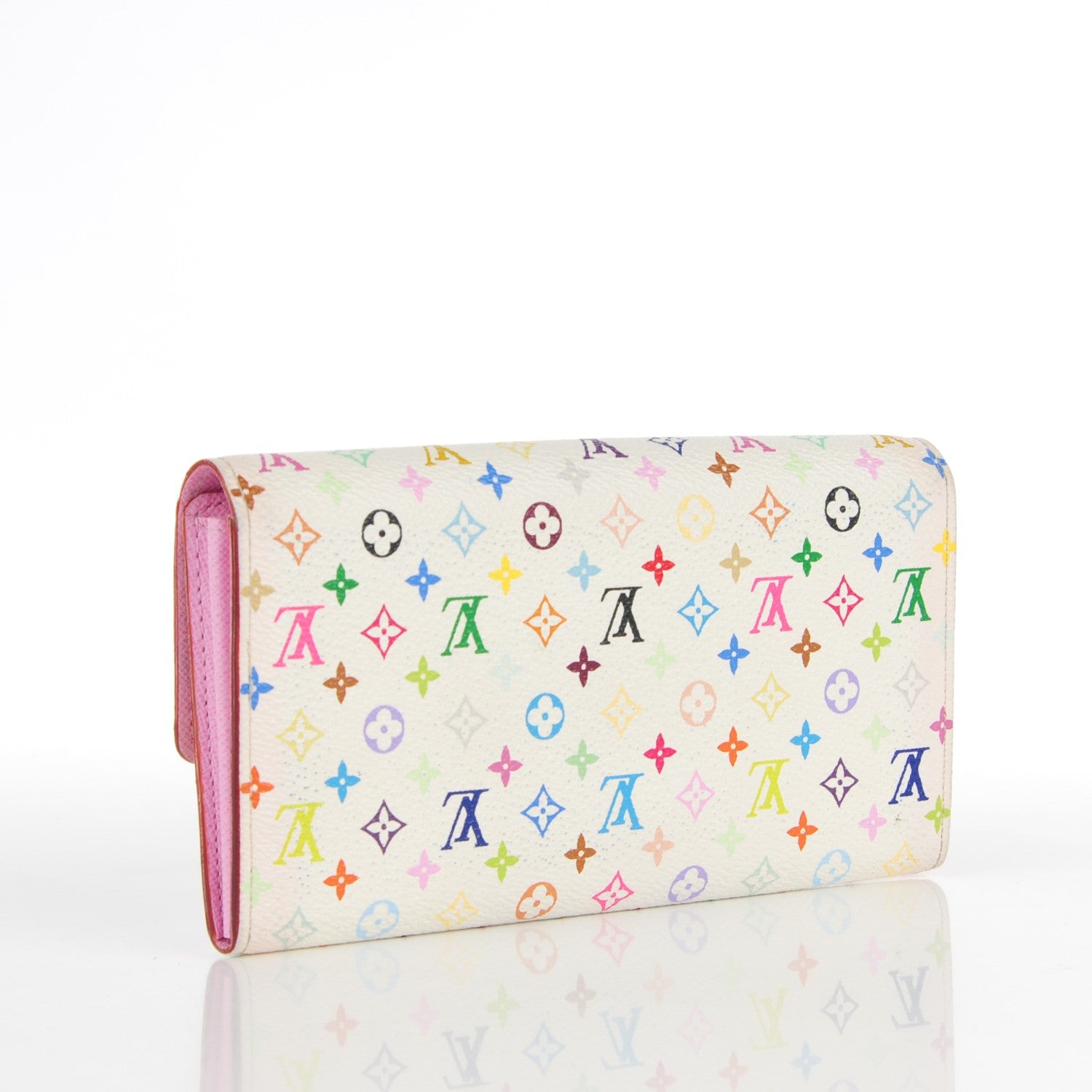Louis Vuitton Monogram Multicolor Sarah Wallet White Litchi 3 of 8