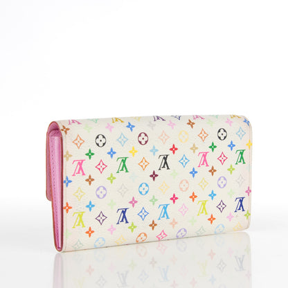 Louis Vuitton Monogram Multicolor Sarah Wallet White Litchi 3 of 8