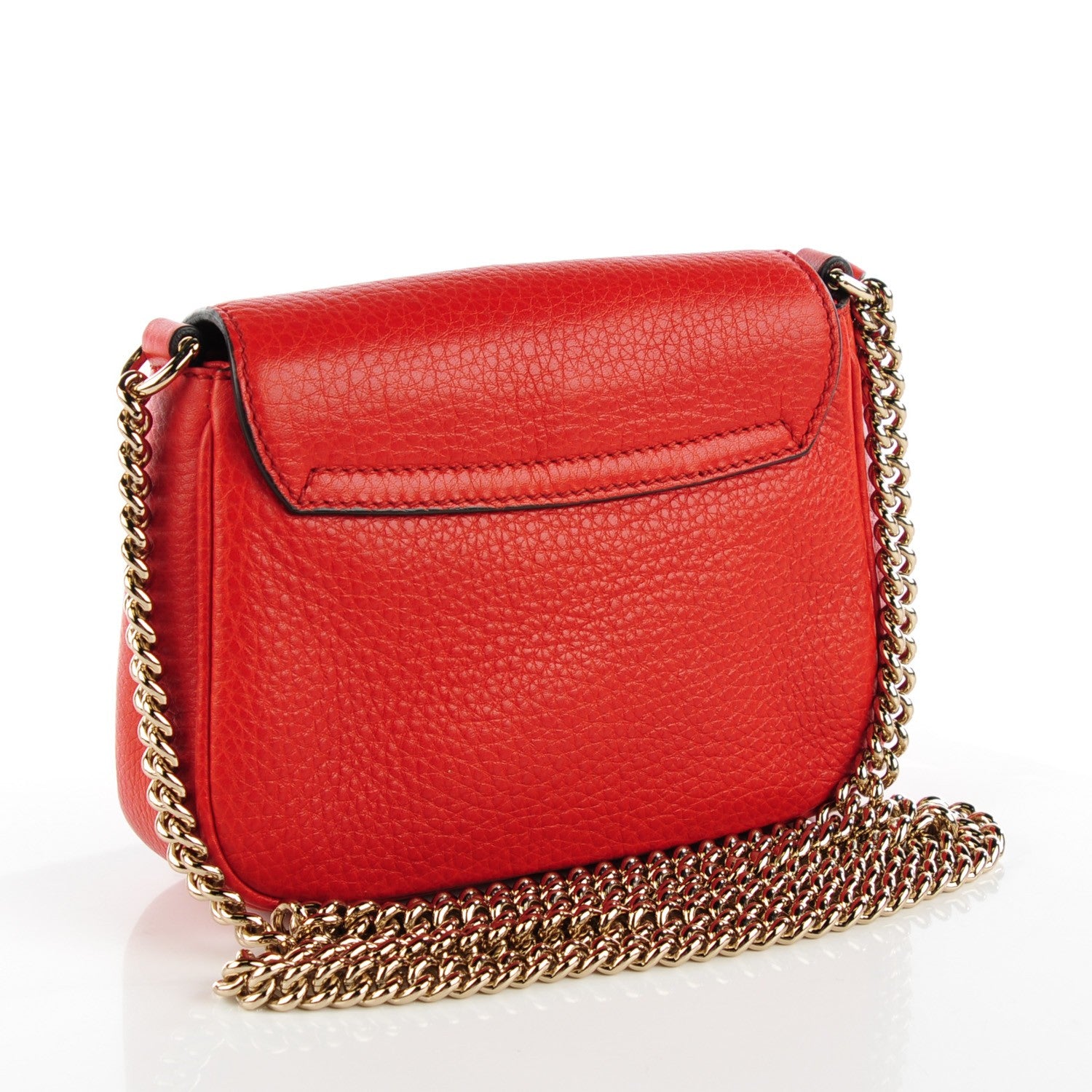 Gucci Pebbled Calfskin Small Soho Flap Crossbody Sun Orange 3 of 7