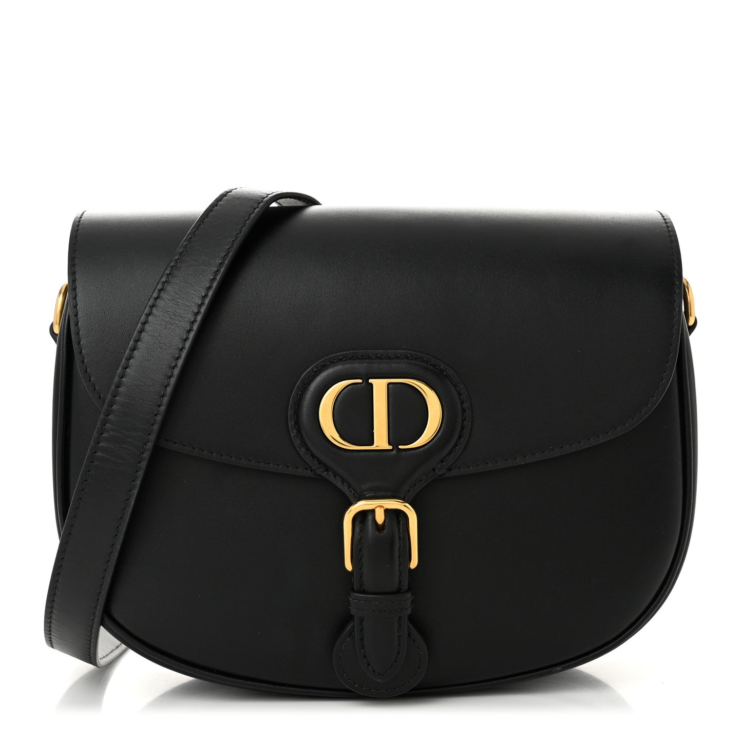 Box Calfskin Medium Bobby Flap Black