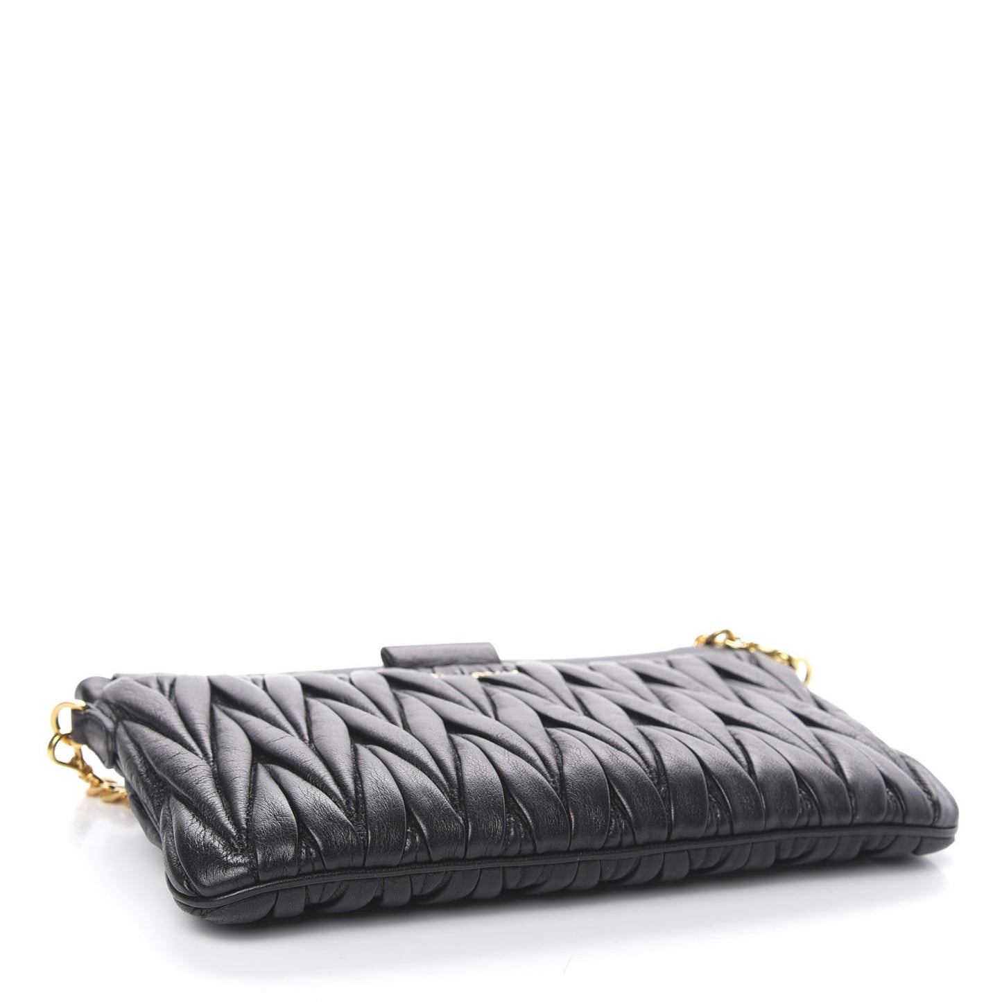 Nappa Matelasse Crossbody Clutch Black