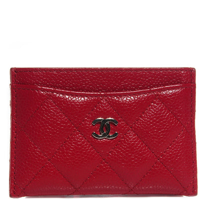 Chanel Caviar Quilted Card Holder Red 1 of 8
