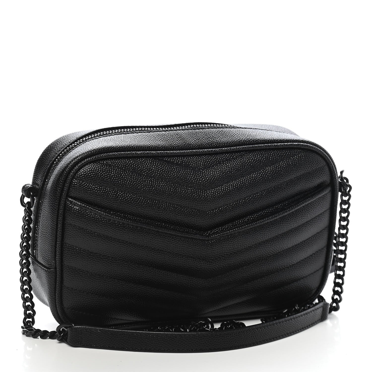 Saint Laurent Grain De Poudre Matelasse Monogram Mini Lou Camera Bag Black 2 of 7