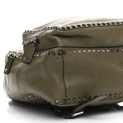 Valentino Garavani Grained Calfskin Medium Rockstud Backpack Army Green 8 of 18