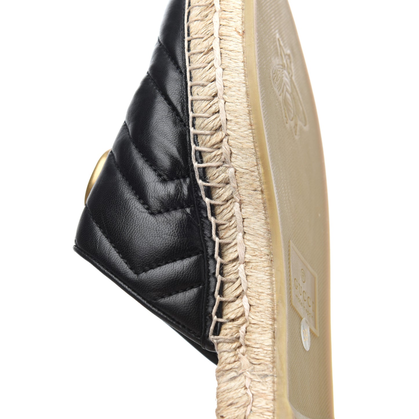 Nappa Matelasse GG Marmont Espadrille Slippers 39 Black