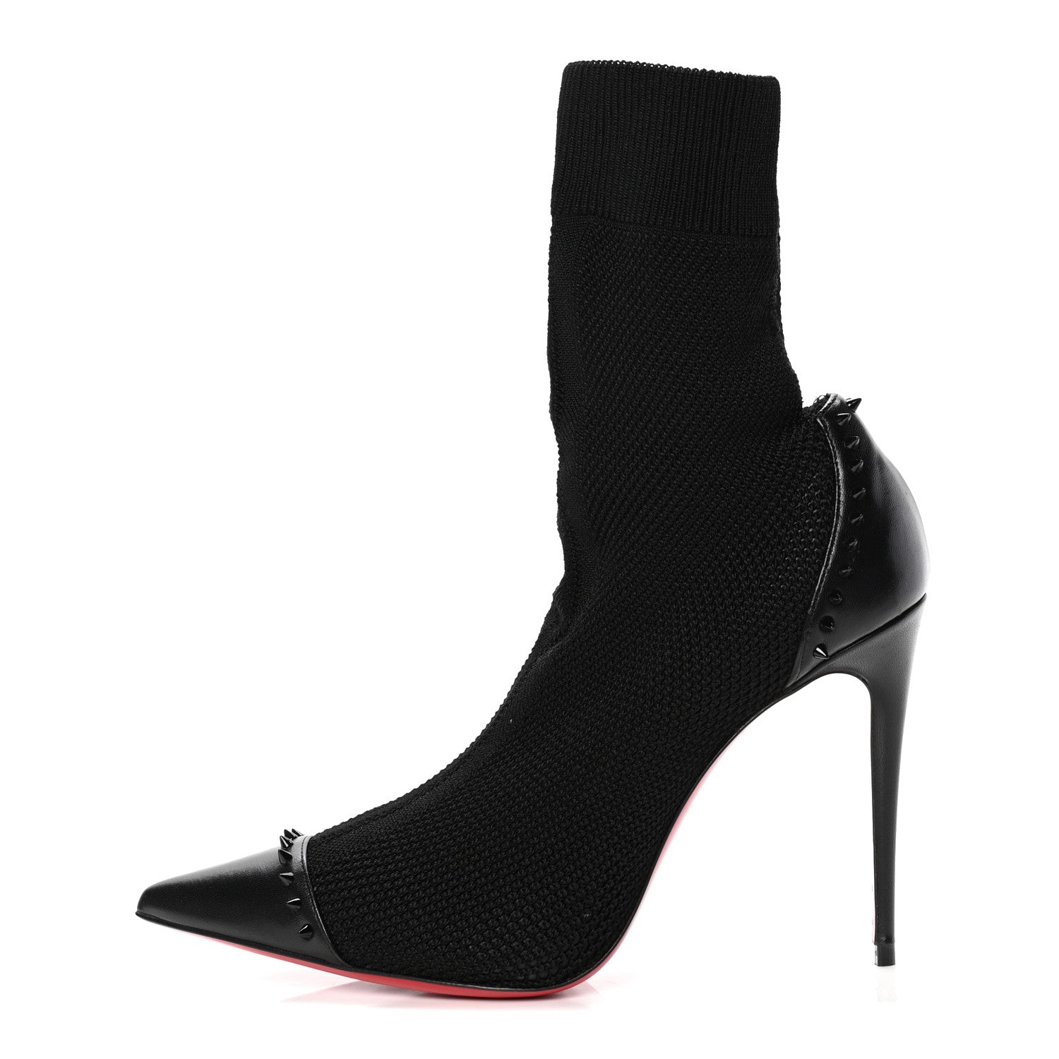 Christian Louboutin Shiny Nappa Maille Tricot Dovi Dova 100 Ankle Boots 41 Black 1 of 10