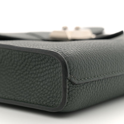 Hermes Togo Laque Sac A Depeches 21 Messenger Bag Vert Fonce Bleu Saphir 9 of 10