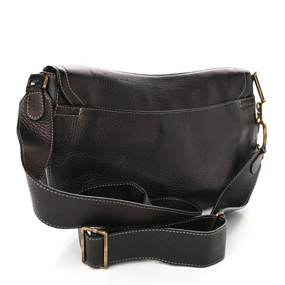 Christian Dior Metallic Calfskin Baudrier Saddle Bag Brown 3 of 13