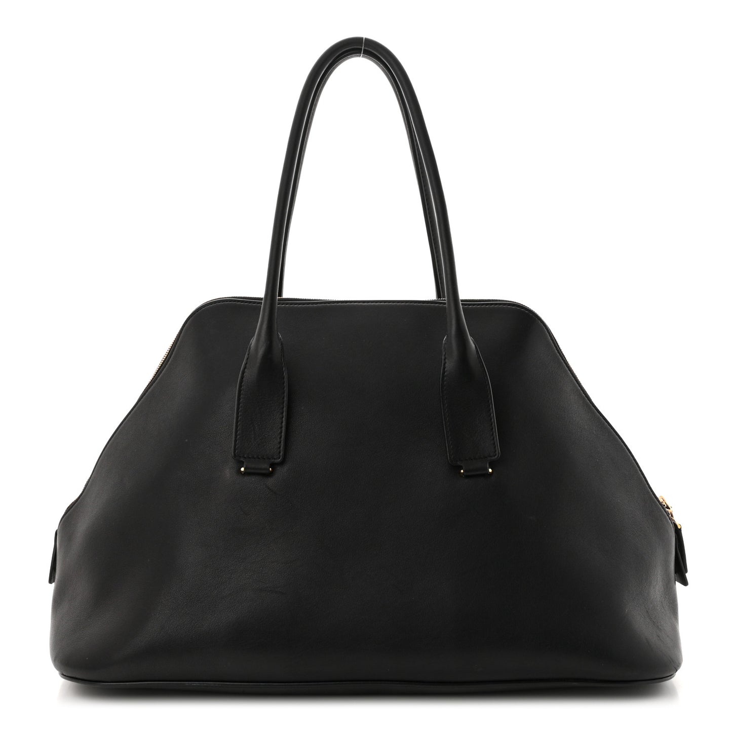 Polished Saddle Calfskin Large Devon Bag Black