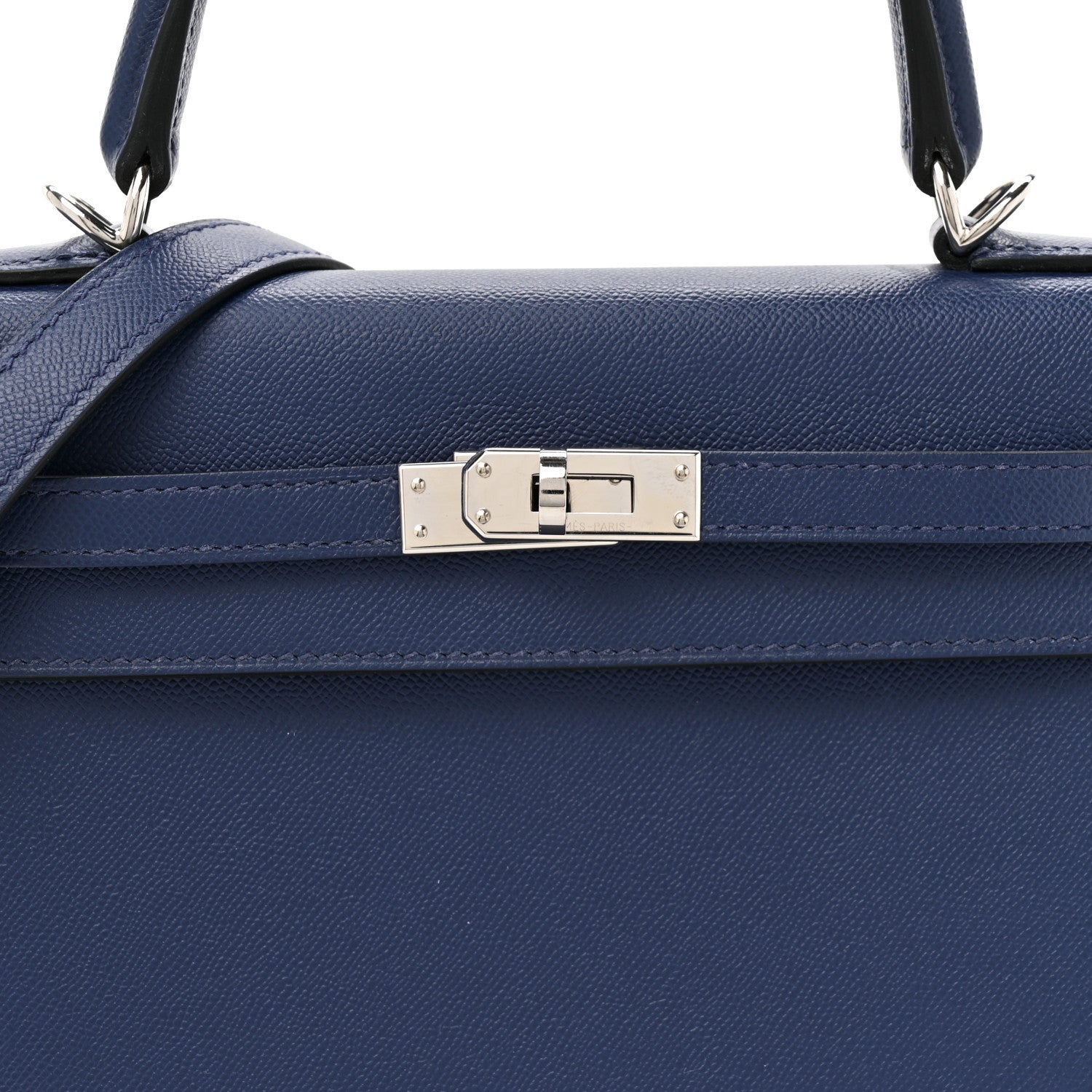 Hermes Madame Calfskin Kelly Sellier 25 Bleu Encre 8 of 13