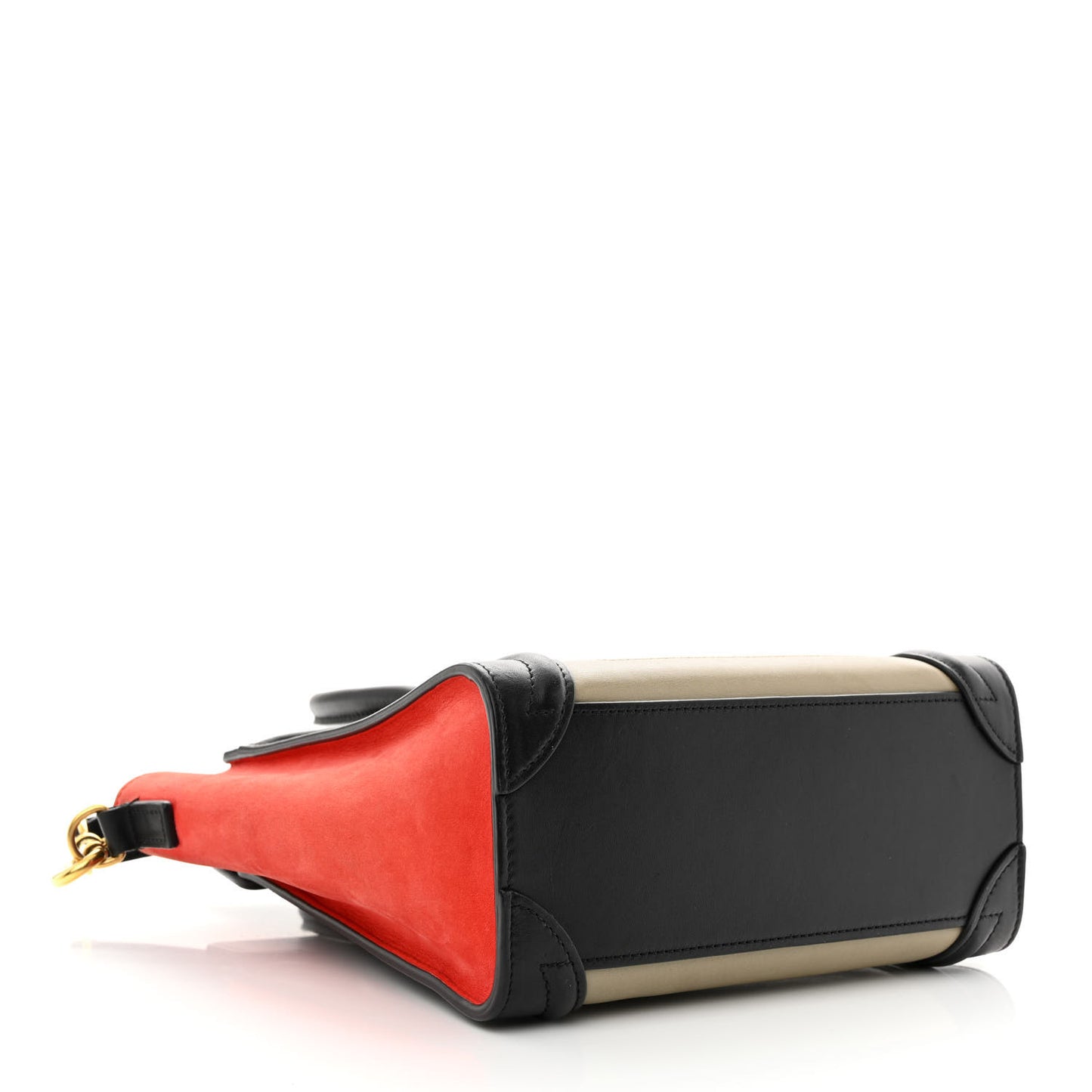 Smooth Calfskin Nubuck Nano Tri-Color Luggage Beige