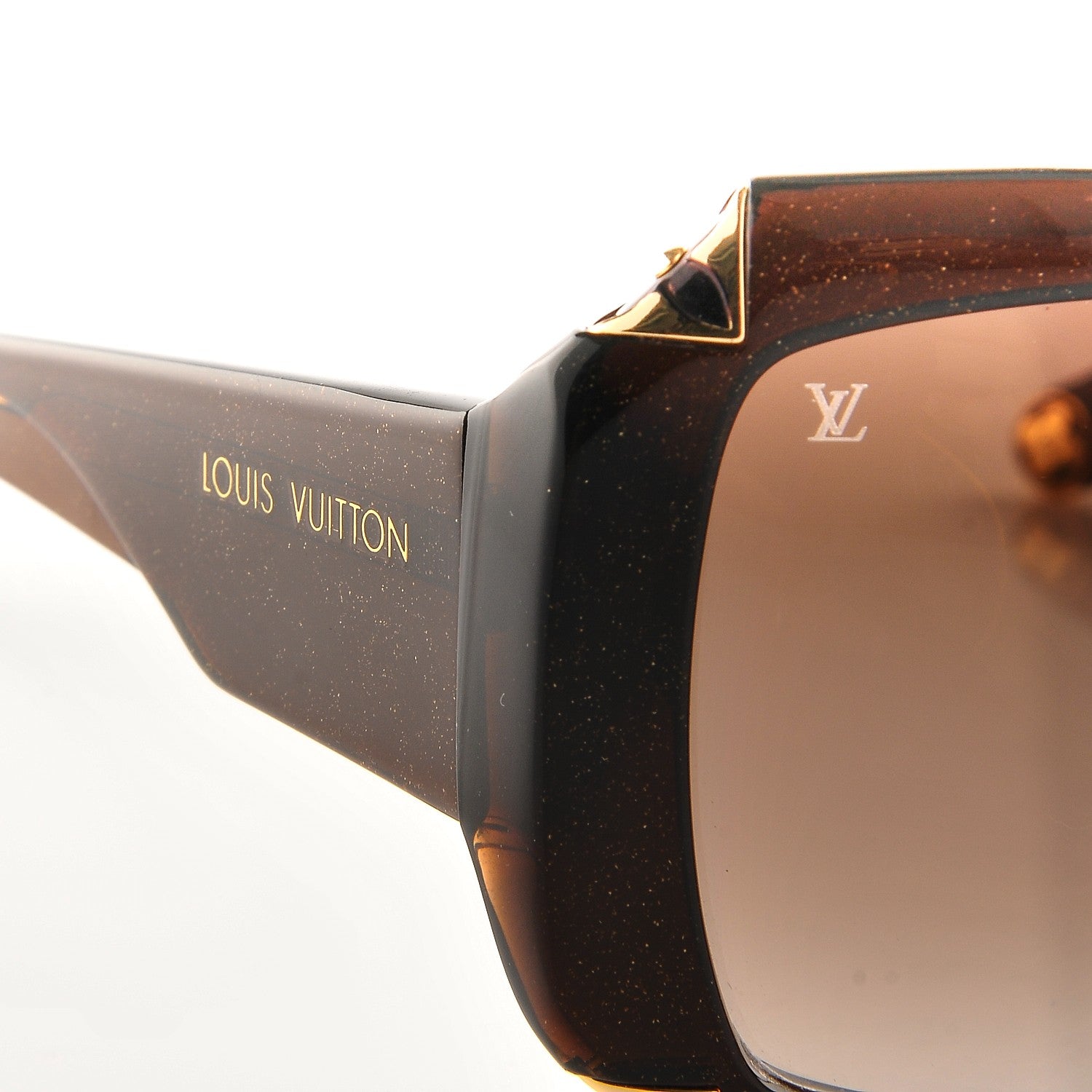 Louis Vuitton Hortensia Cat Eye Sunglasses Z0366W Brown Glitter